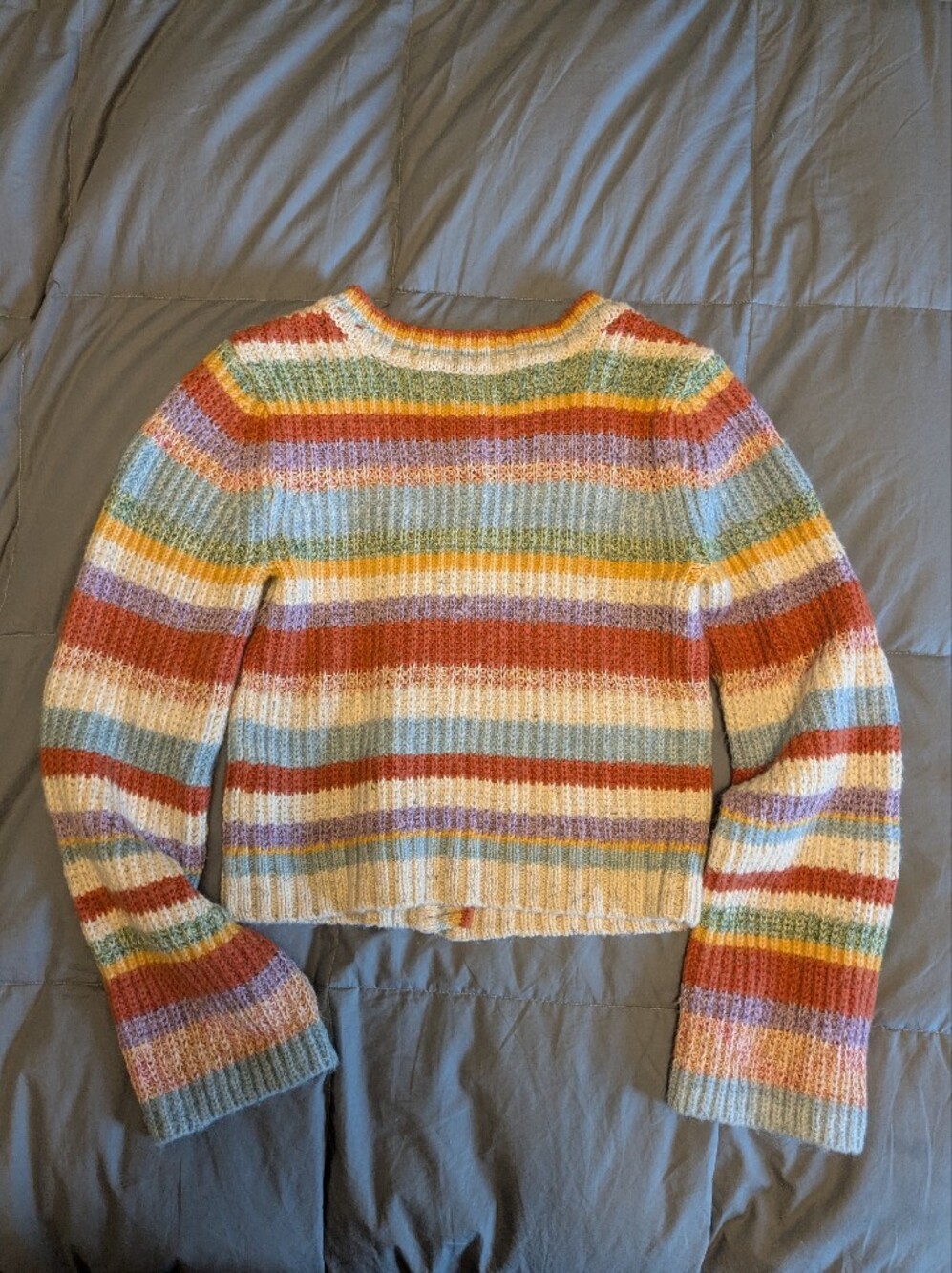 Anthropologie Pilcro Multicolor Striped Ribbed Knit Cardigan Small NWoT - Picture 3 of 8